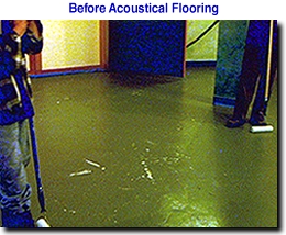 flooring of Stepping Stone Recording Studio before an application of Acoustical Flooring